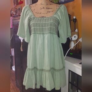 Free People Sage Green Mini Dress
